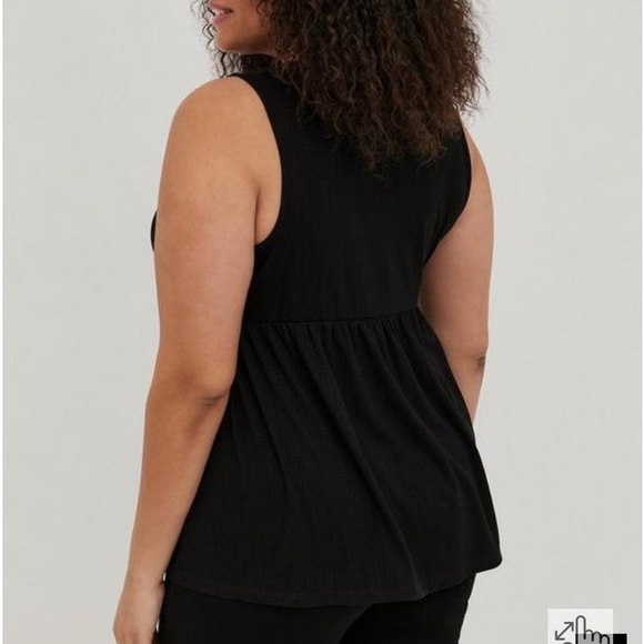 Torrid babydoll ribbed Lace up Black Tank Top 4x 4 NWT - Picture 5 of 7